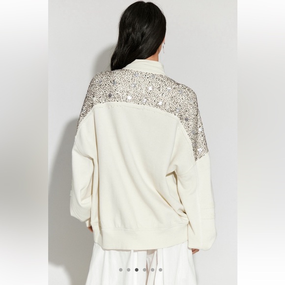 Free People Sparkle Sweatshirt Jacket - Size M/S/XS - Picture 2 of 9